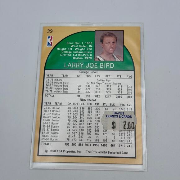 Larry Bird 1990 NBA Hoops #39 Boston Celtics Lot - Picture 3 of 5